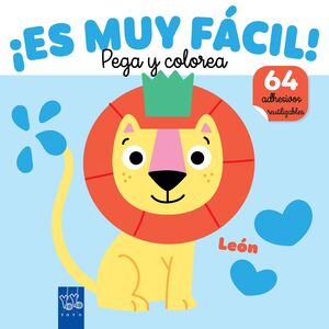 ¡ES MUY FÁCIL! PEGA Y COLOREA. LEÓN